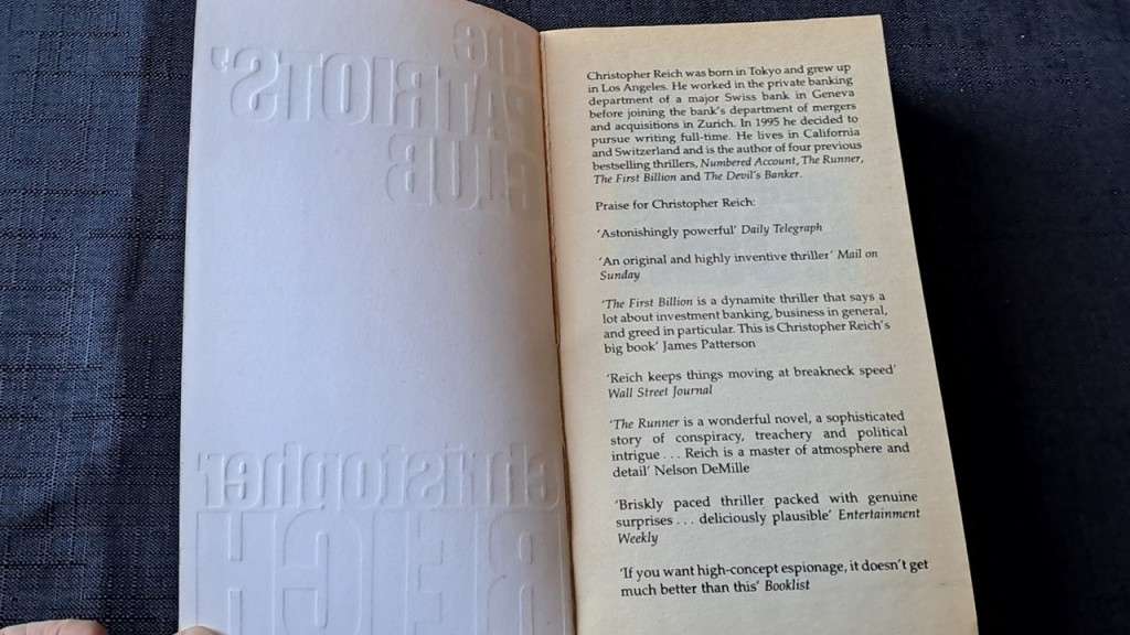 Christopher Reich  - The patriots` club - paperback/softcover - pages 502