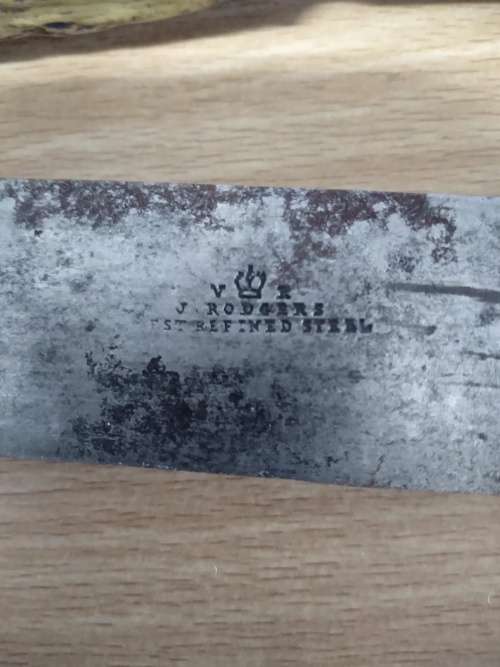 Antique J.Rodgers Carving Knife and Wade Wingfield Robotham Sharpening Steel with Stag Handles
