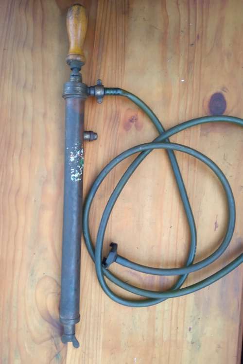 Vintage Brass Water/Pesticide Sprayer with Wooden Handle