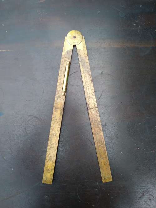 Rabone Boxwood No.1190 Folding Measuring Ruler with Protractor and Spirit Level