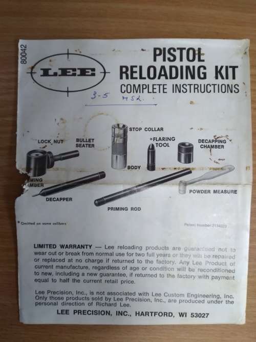 LEE Pistol Reloading Kit