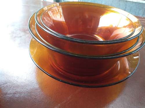 Amber Duralex France Dinnerware - set of 48 odd pieces