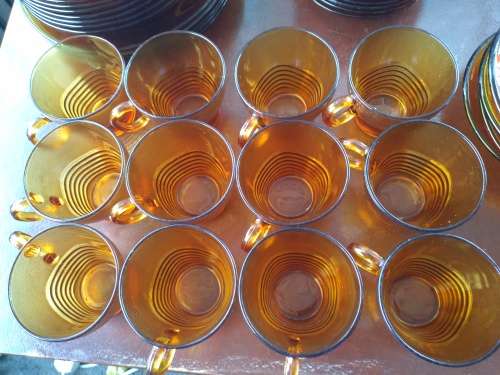 Amber Duralex France Dinnerware - set of 48 odd pieces