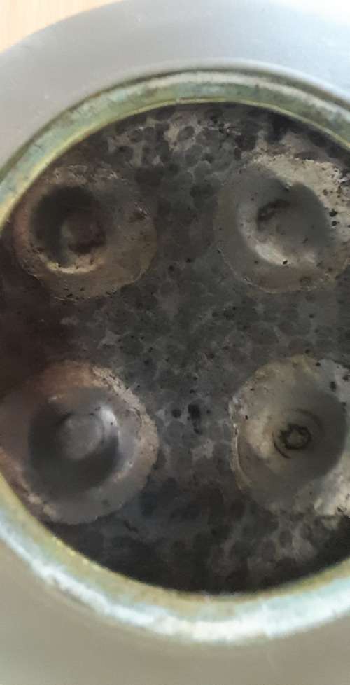 Antique Brass Teapot With Vintage Amber Glass Handle