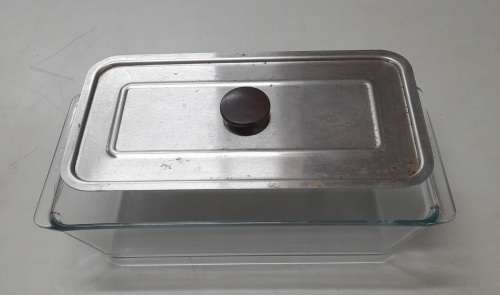 Pyrex 217-10 Clear Glass Loaf Bread Pan With Lid