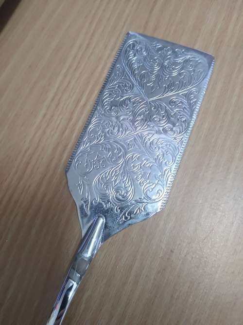 Vintage Silver Plated Cake Lifter, engraved `From: Jason J `97`