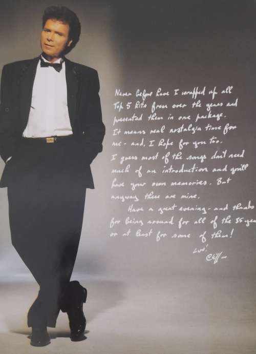 Cliff Richard The Hit List World Tour Program LP