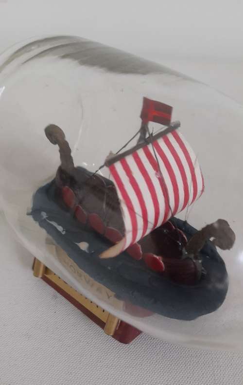Norway Model Ship in Glass Bottle
