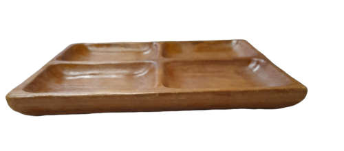 Vintage  Divided Teak Serving Tray