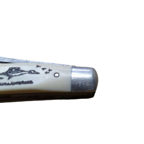 Vintage Schrade Scrimshaw Model SC505 Stockman Pocket Knife