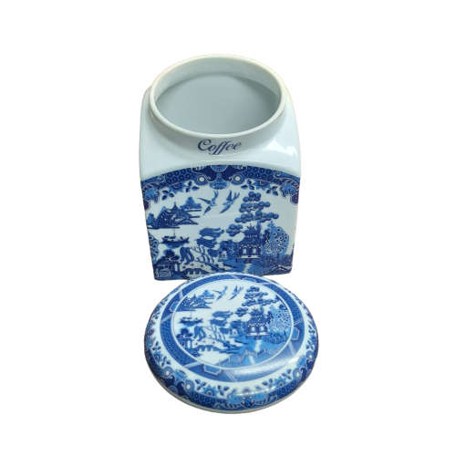 Jones & Middleton Ltd Blue Willow Coffee, Tea and Sugar Canisters