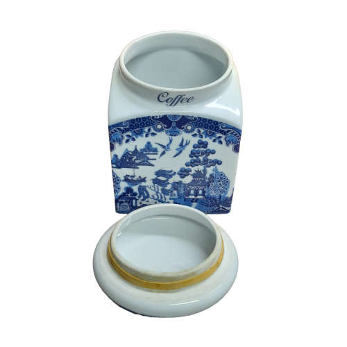 Jones & Middleton Ltd Blue Willow Coffee, Tea and Sugar Canisters