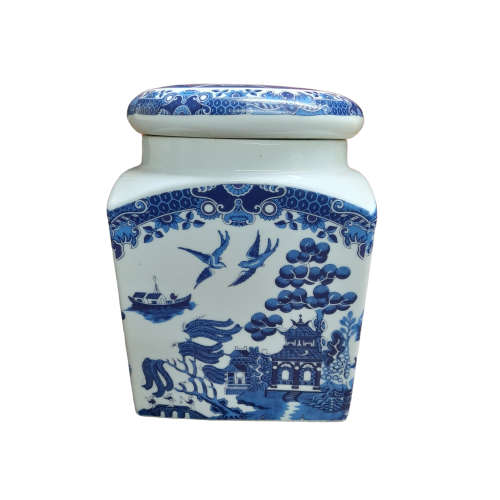 Jones & Middleton Ltd Blue Willow Coffee, Tea and Sugar Canisters