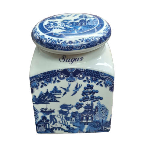 Jones & Middleton Ltd Blue Willow Coffee, Tea and Sugar Canisters