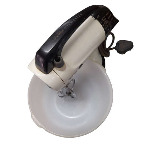 Vintage Sunbeam Mixmaster, Mixer Attachments, Milk Glass Bowl