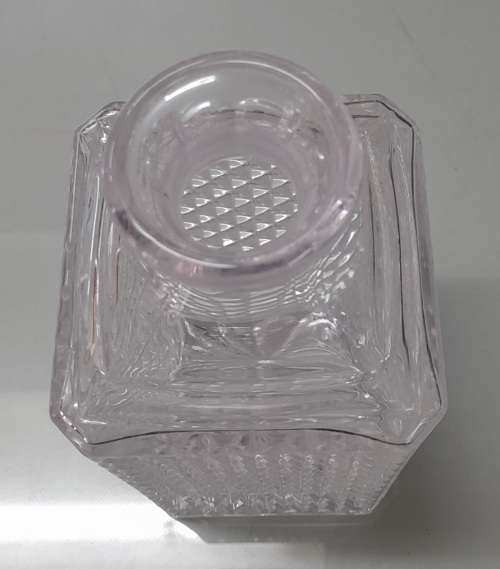Vintage 1970-1980s Diamond-Cut Crystal Glass Alcohol Decanter