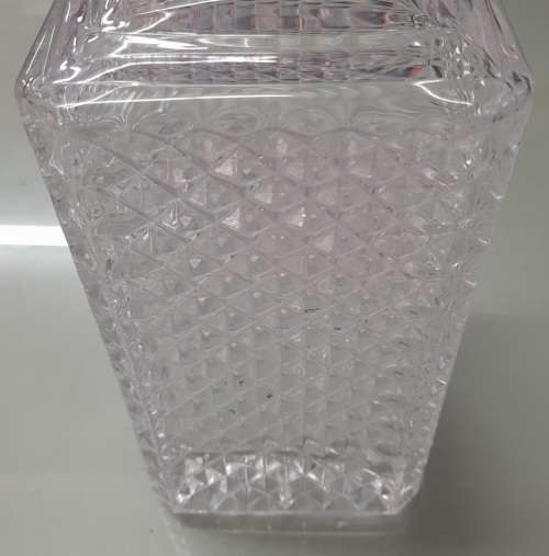Vintage 1970-1980s Diamond-Cut Crystal Glass Alcohol Decanter