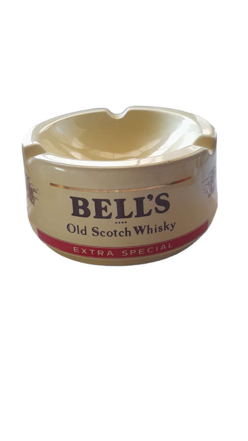 Large Vintage Bell`s Old Scotch Whiskey Ceramic Pub Ashtray By Wade