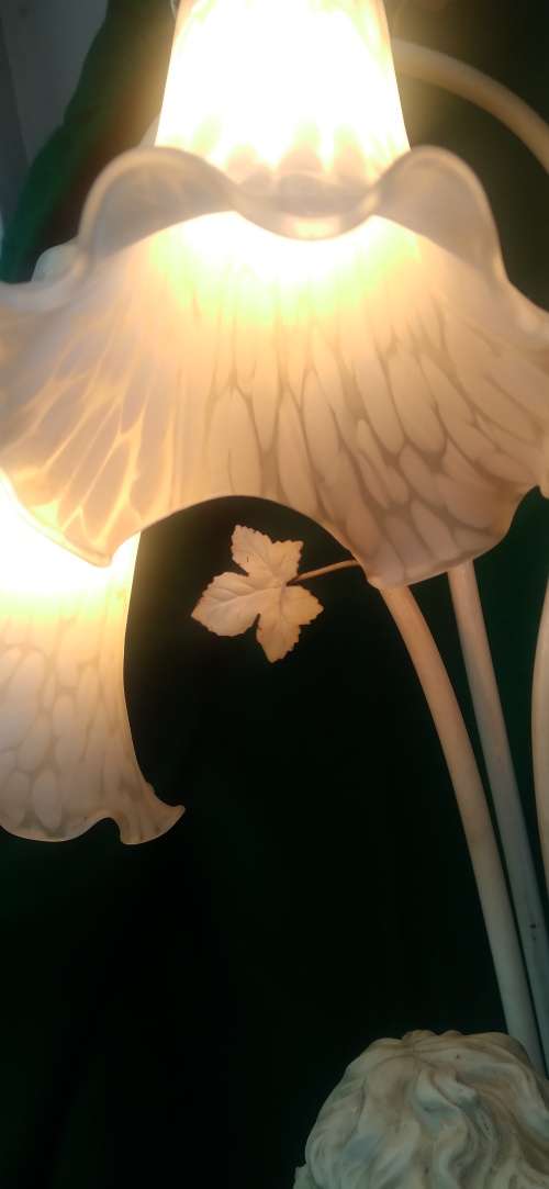 Vintage Lamp Angelica Collection - Ceramic Figurine Table Lamp, Boy and Girl - quite large