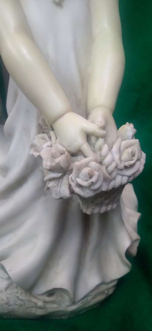 Vintage Lamp Angelica Collection - Ceramic Figurine Table Lamp, Boy and Girl - quite large