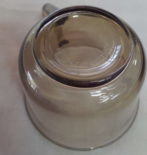 Arcoroc France Smokey Glass Demitasse Cup And Saucer Set Of 4