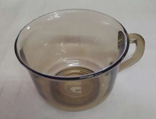 Arcoroc France Smokey Glass Demitasse Cup And Saucer Set Of 4