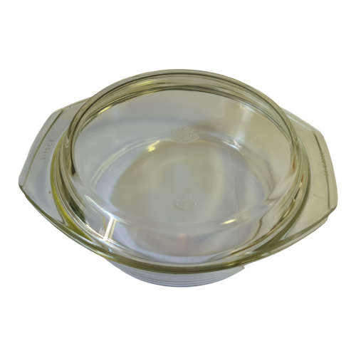 Three Simax Clear Glass Casserole Dish, Glass Round Casserole Dish with Lid and Handles