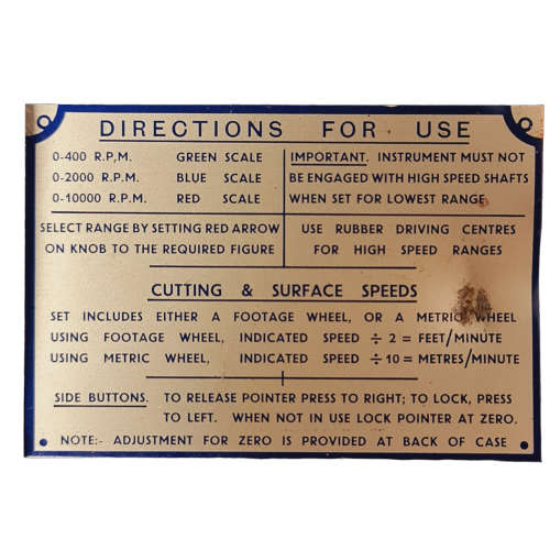 Smiths Industrial Division London N.W.2. Tachometer - Vintage