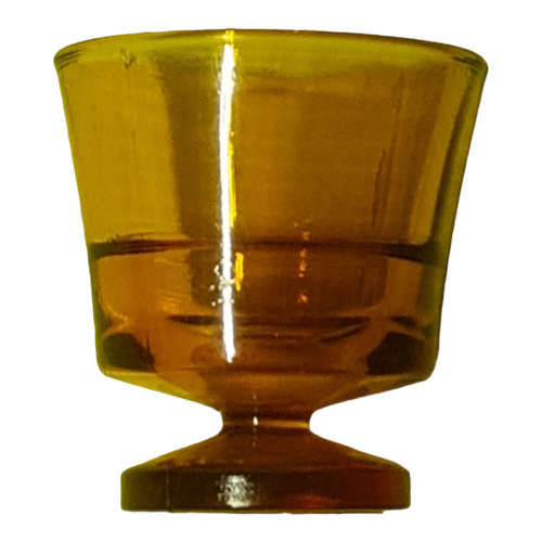 Vintage Duralex France Amber Glassware, 5 liquor little glasses, 1 small dish, 1 larger dish