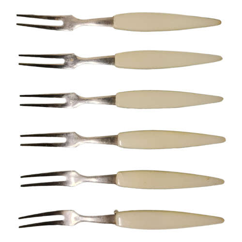 Queen scallop sea shells and shellfish forks