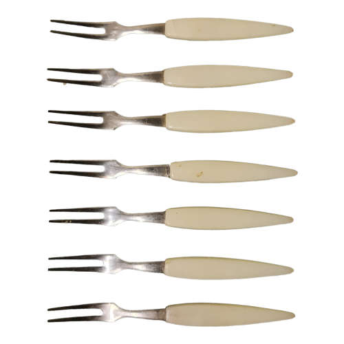 Queen scallop sea shells and shellfish forks