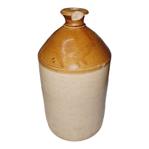 Two vintage one gallon stoneware `Vereeniging` ginger beer jars.