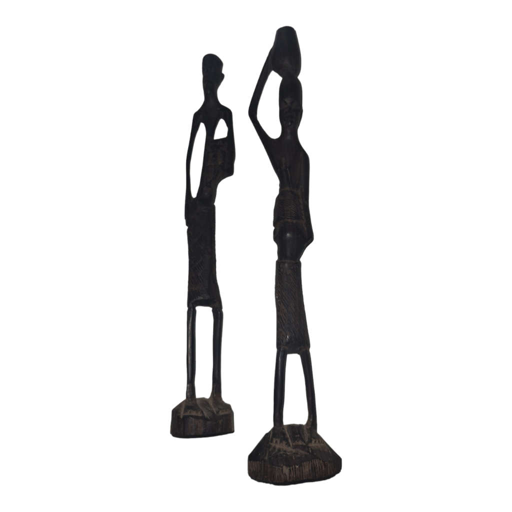 Hand Carved Wooden Statue Stick Figures Sculptures Tribal
