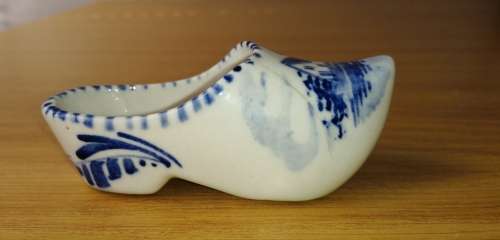 Delft Blue Hand Painted Shoe