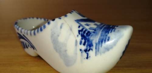 Delft Blue Hand Painted Shoe