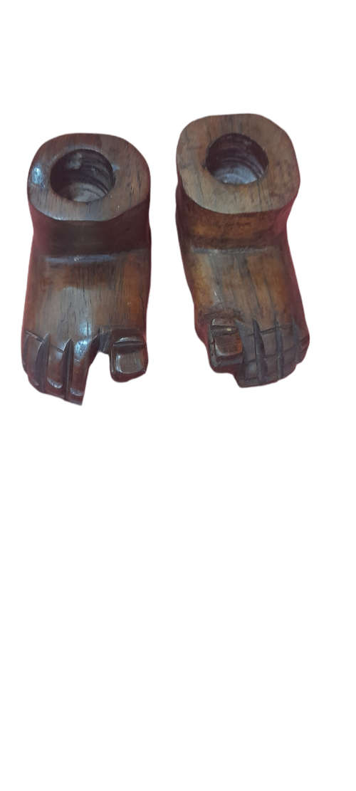 Handcrafted Wood Feet Candle Holder