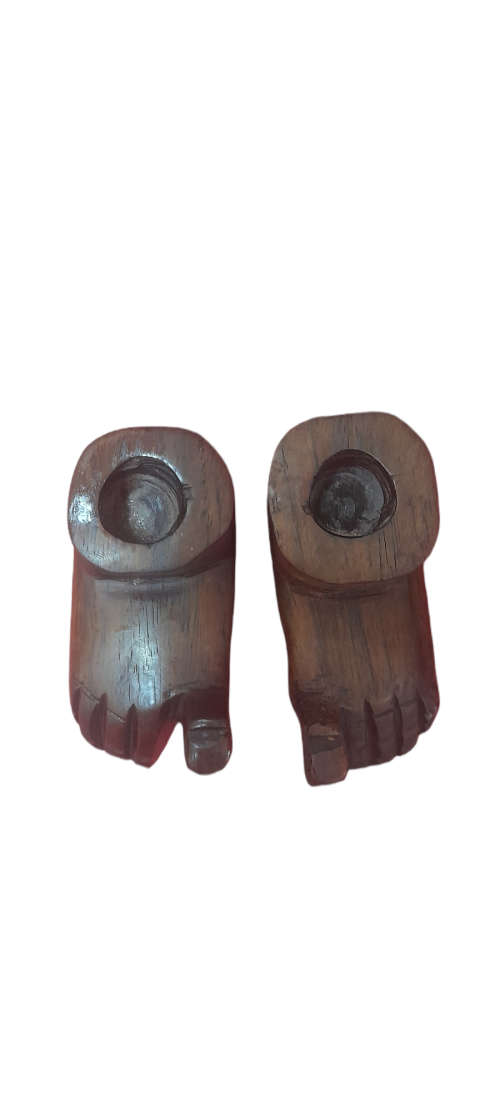 Handcrafted Wood Feet Candle Holder