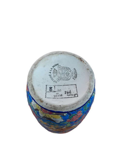 Emaux De Longwy Vase - stamped   QC1946