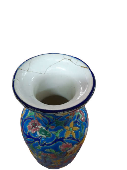 Emaux De Longwy Vase - stamped   QC1946