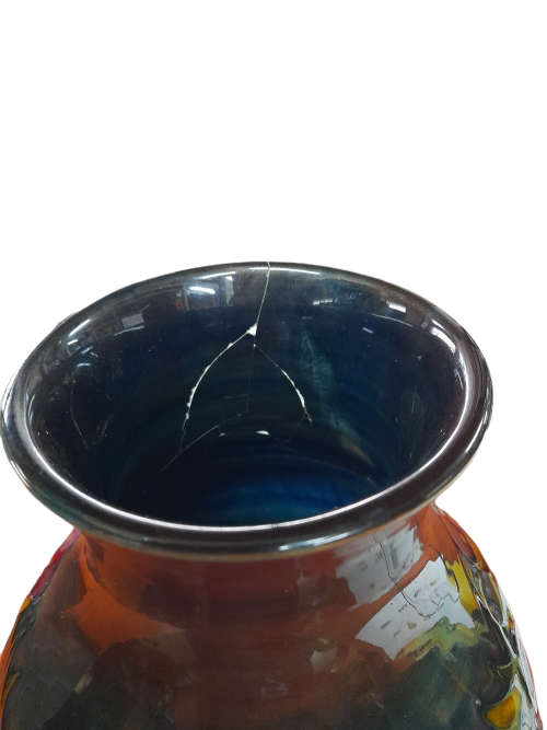 Collectable Moorcraft Large Vase, Signed - broken, please see description   QC1993