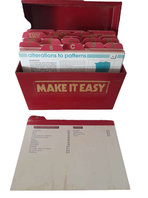 Vintage `Make It Easy` Sewing Cards In Box - Complete!  