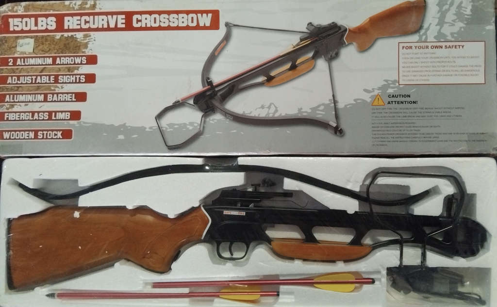 Man Kung MK-150A1 150lbs Recursive Crossbow (Wooden Handle)