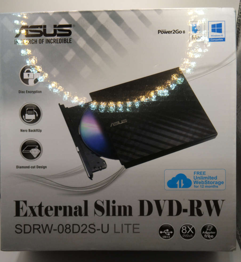 ASUS Optical SDRW-08D2S-U External Slim DVD Writer (SDRW-08D2S-U Lite)