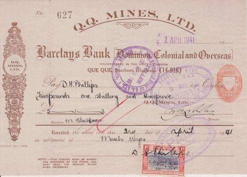 Que Que Mine, Salary cheque