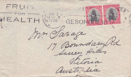 Postal History cover to Australia