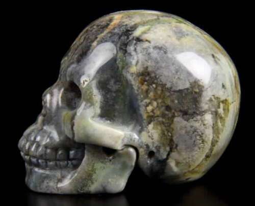 Ocean Jasper Carved Crystal Skull