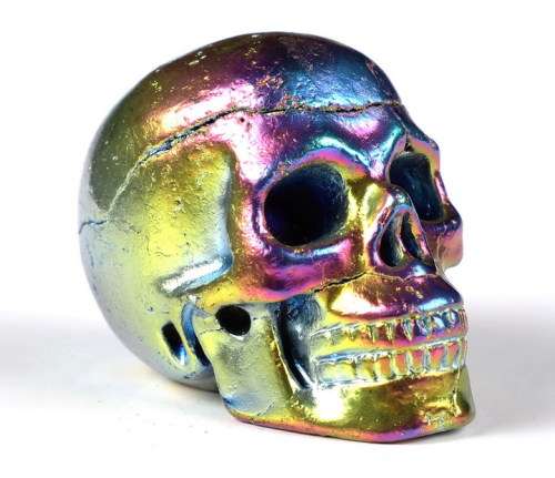 Aura Titanium Quartz Carved Crystal Skull