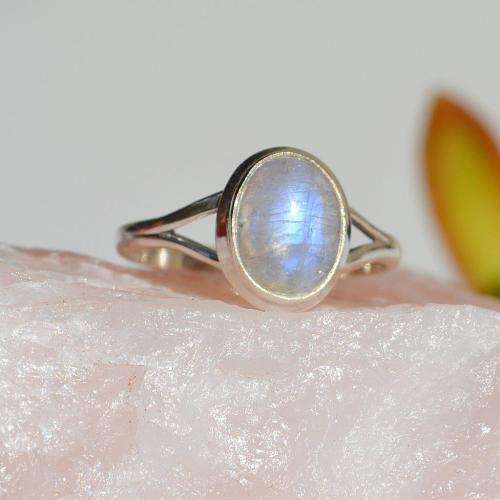 Rainbow Moonstone Ring