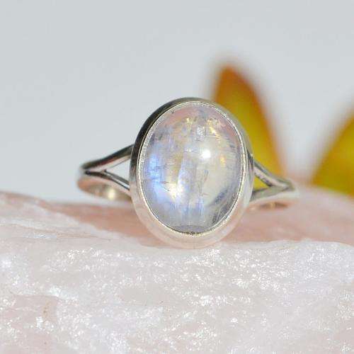Rainbow Moonstone Ring