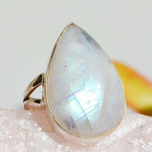 Large Rainbow Moonstone Ring